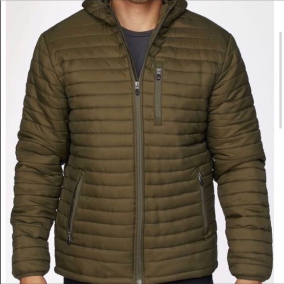 Private Label Other - Men’s Olive green puffer lightweight coat jacket